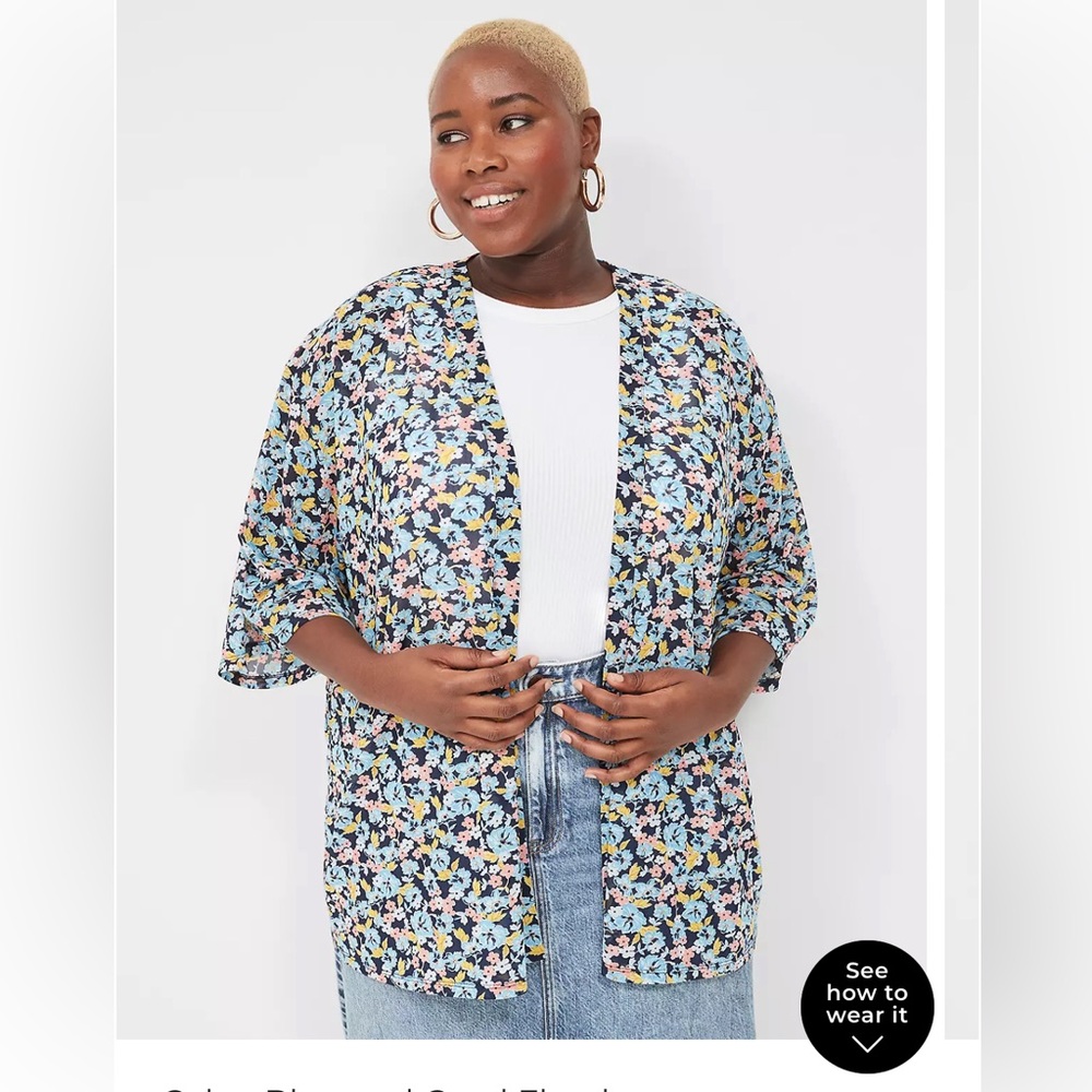 Kimono sleeve open- front over piece